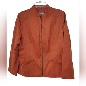 TanJay Women's Rust Suede Jacket Size 16